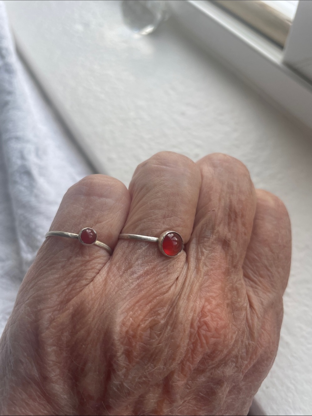 Sterling Silver carnelian handmade rings - Picture 4 of 5